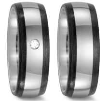 Trouwringen Titanium met Carbon