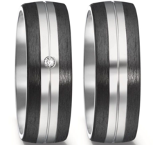 Trouwringen Titanium met Carbon