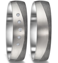 Trouwringen Titanium met Carbon