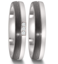 Trouwringen Titanium met Carbon