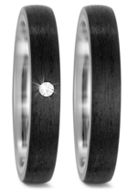 Trouwringen Titanium met Carbon