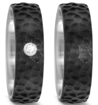 Trouwringen Titanium met Carbon