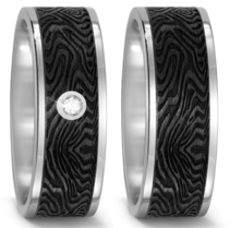 Trouwringen Titanium met Carbon