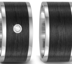 Trouwringen Titanium met Carbon