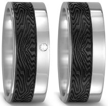 Trouwringen Titanium met Carbon