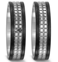 Trouwringen Titanium met Carbon