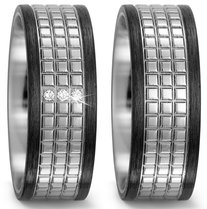 Trouwringen Titanium met Carbon
