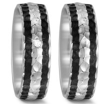 Trouwringen Titanium met Carbon