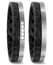 Trouwringen Titanium met Carbon