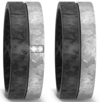 Trouwringen Titanium met Carbon