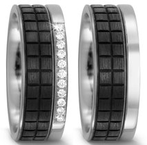 Trouwringen Titanium met Carbon