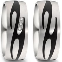 Trouwringen Titanium met Carbon