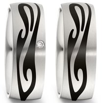 Trouwringen Titanium met Carbon