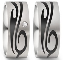 Trouwringen Titanium met Carbon