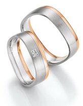 Strakke Bicolor Trouwringen