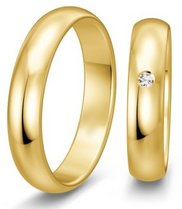 Bolle geelgouden trouwringen