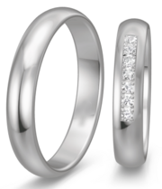 Klassieke Platina Trouwringen glanzend Klassieke Platina Trouwringen glanzend