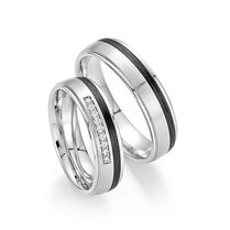Trouwringen Titanium met carbon Trouwringen Titanium met carbon