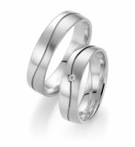 Mat en glanzende trouwringen witgoud Mat en glanzende trouwringen witgoud