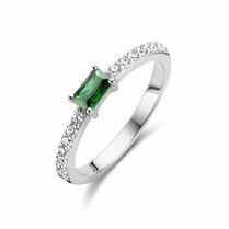ring groen en wit zirkonia