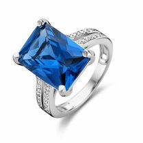 ring blauw en wit zirkonia