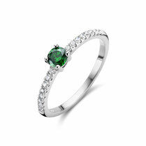 ring groen en wit zirkonia