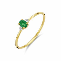 ring trilogie smaragd en diamant 0.006ct h p1