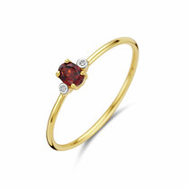 ring trilogie granaat en diamant 0.006ct h p1