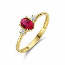 ring trilogie rood en wit zirkonia