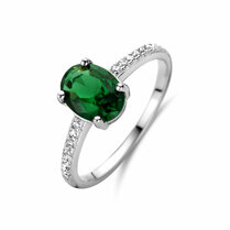 ring groen en wit zirkonia