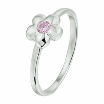 ring bloem roze zirkonia