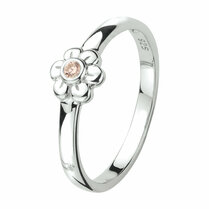 ring bloem roze zirkonia