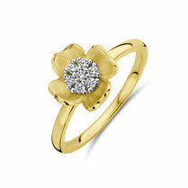ring bloem diamant 0.11ct h si