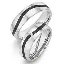Trouwringen Zilver met carbon Trouwringen Zilver met carbon