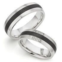 Trouwringen Zilver met carbon Trouwringen Zilver met carbon