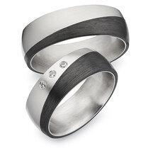 Trouwringen Titanium met carbon Trouwringen Titanium met carbon