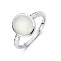 ring wit maansteen