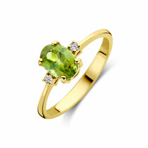 ring trilogie toermalijn en diamant 0.04ct h si