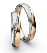  platina/roségouden trouwringen