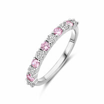 ring wit en roze zirkonia