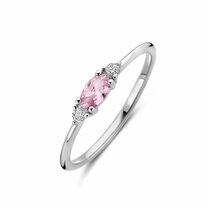 ring wit en roze zirkonia