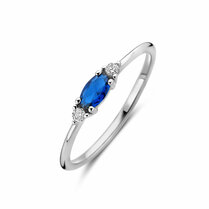 ring wit en blauw zirkonia