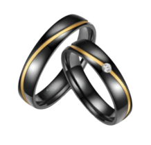 Zwarte  titanium met zirkonium ringen