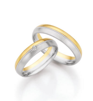 wit-geel gouden Trouwringen