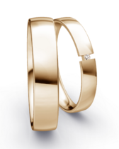 Smalle champagnegouden ring