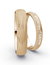 Smalle champagnegouden ring