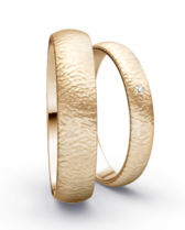 Smalle champagnegouden ring