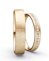 Smalle champagnegouden ring