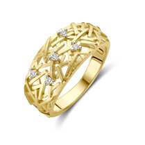 ring diamant 0.06ct h si bicolor gestift