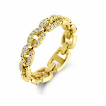 ring flexibele schakel en diamant 0.24ct h si